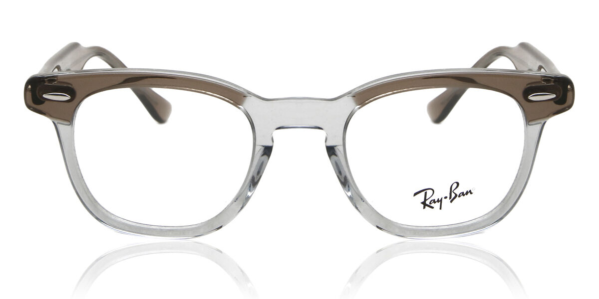 Rey品 Ray-Ban RX5398 Hawkeye 8112 スクエア Brown Transparent Grey 眼鏡
