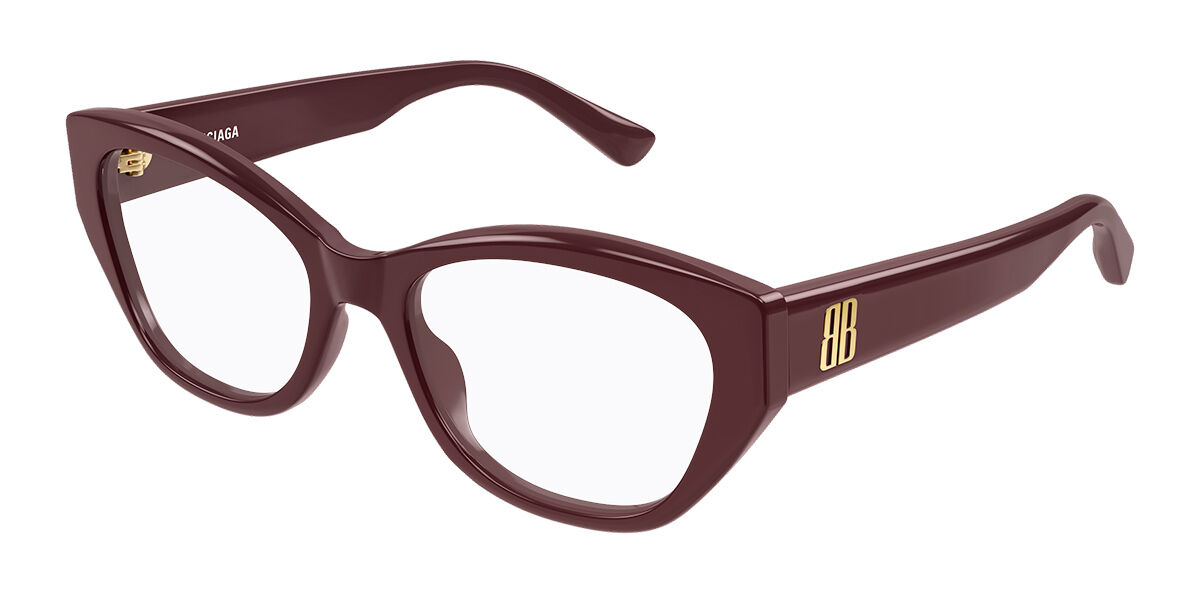 Balenciaga BB0326O Asian Fit 004 スクエア Burgundy 眼鏡