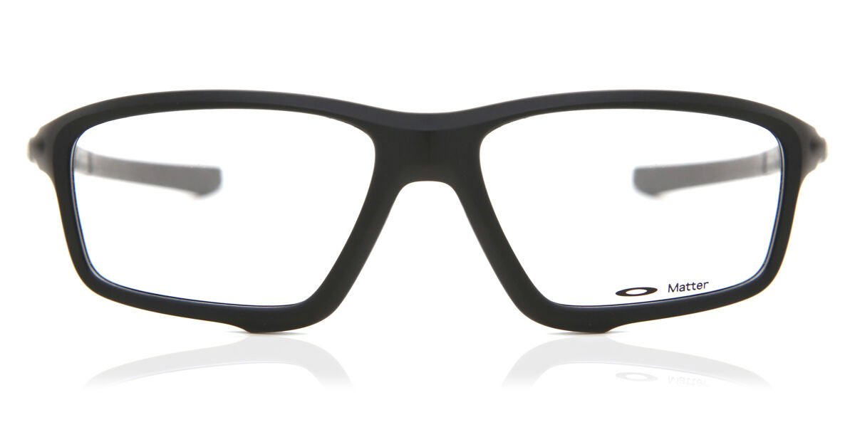 Oakley スポーツメガネ 両目 +4.00 ブラック/クリア Oakley OX8076 CROSSLINK ZERO 807607 スクエア Satin Black 眼鏡