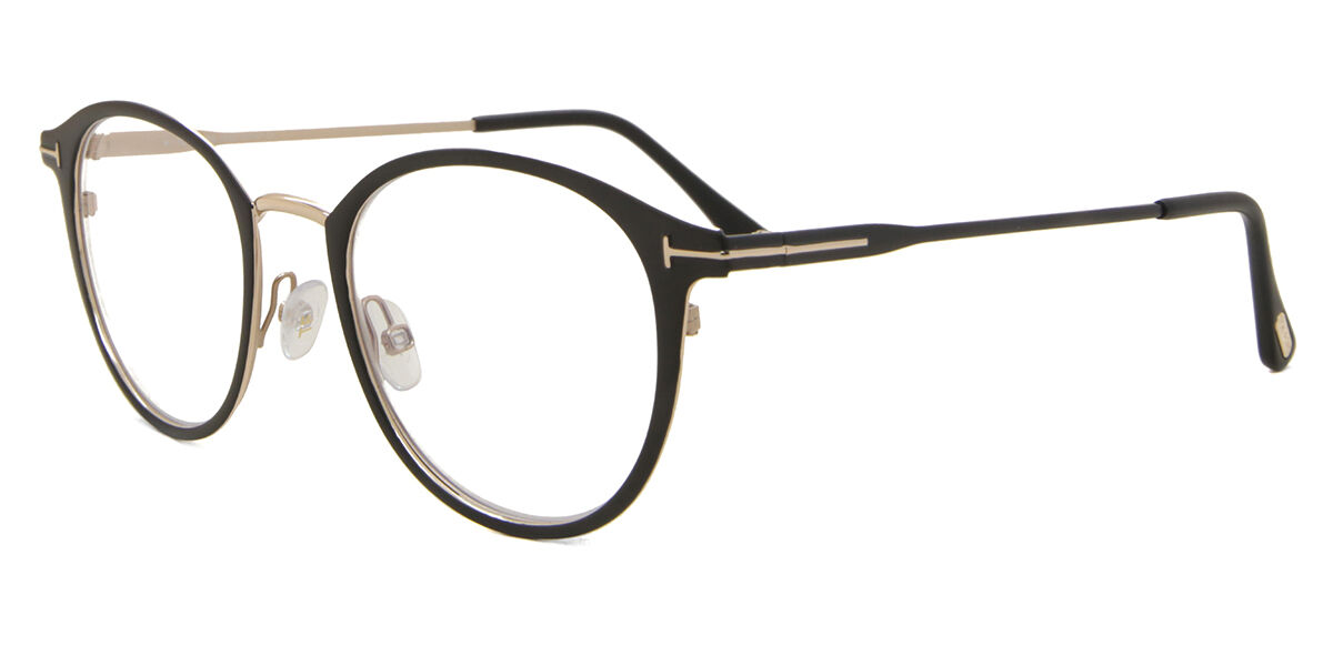 Tom Ford FT5528-B 002 Blue-Light Block ラウンド Matte Black 眼鏡
