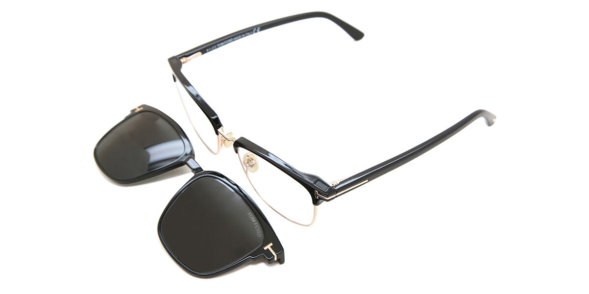 Tom Ford FT5683-B with Clip-On 001 Blue-Light Block スクエア Shiny