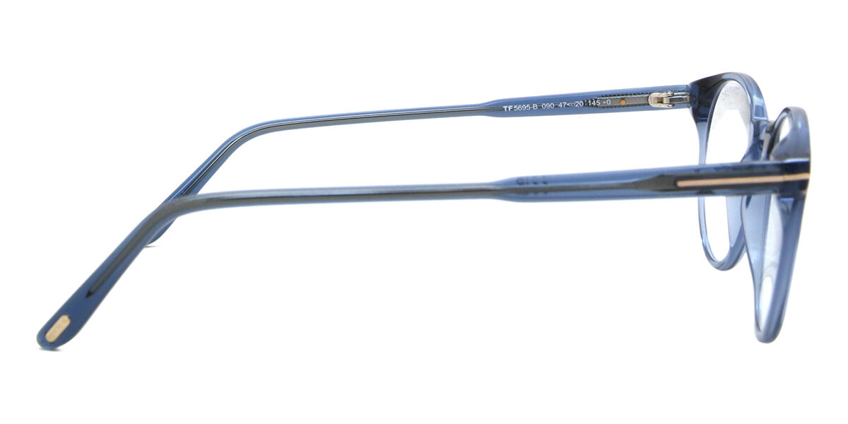 Tom Ford FT5695-B 090 Blue-Light Block オーバル Transparent Shiny