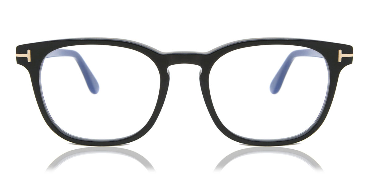 Tom Ford FT5868-B 001 Blue-Light Block オーバル Shiny Black 眼鏡
