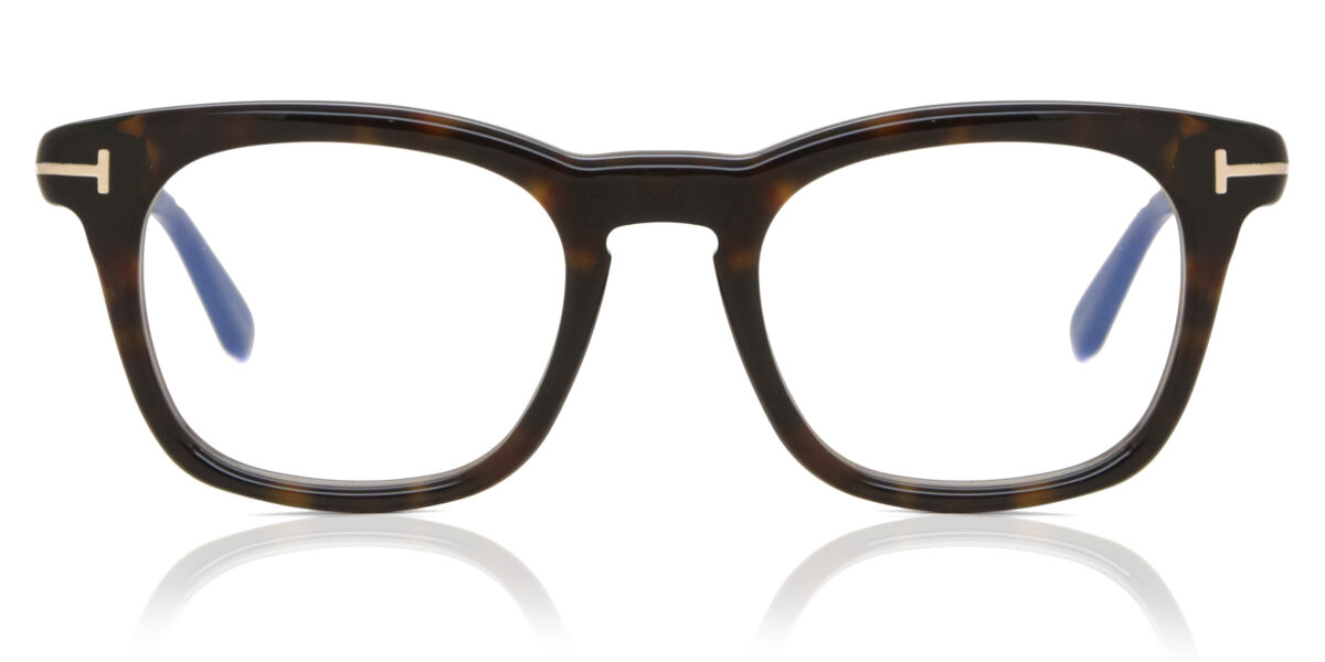 Tom Ford FT5870-B 052 Blue-Light Block スクエア Dark Tortoise 眼鏡