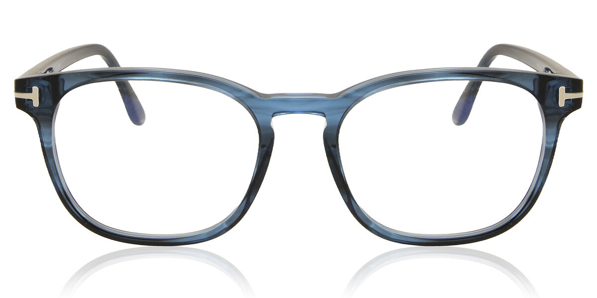 Tom Ford FT5868-B 092 Blue-Light Block Transparent Striped Blue