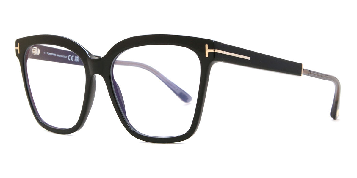 Tom Ford FT5892-B 001 Blue-Light Block スクエア Shiny Black 眼鏡