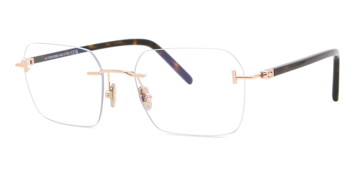 Tom Ford FT5934-B 028 Blue-Light Block スクエア Shiny Rose Gold