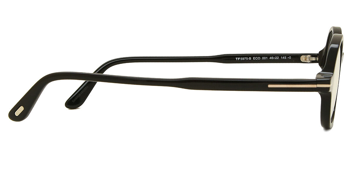 Tom Ford FT5975-B 001 Blue-Light Block ラウンド Shiny Black 眼鏡