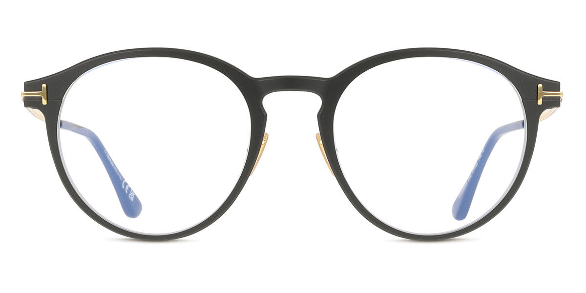Tom Ford FT6088-B 002 Blue-Light Block ラウンド Matte Black 眼鏡
