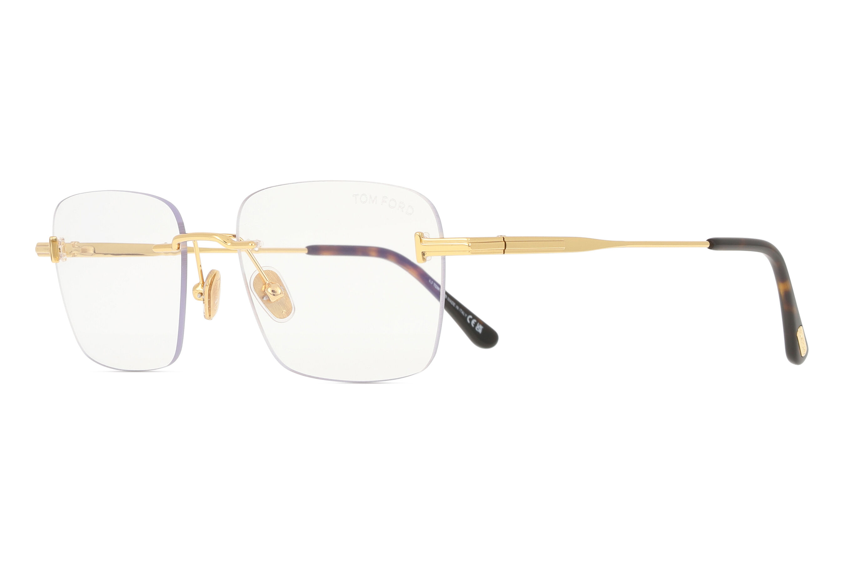 Tom Ford FT6117-B 030 Blue-Light Block スクエア Shiny Deep Gold